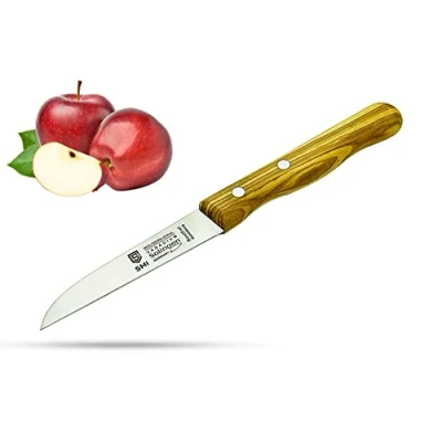 Afbeelding van SMI Office Solingen mes schilmes olijfhouten handvat keukenmes fruitmes groentemes gemaakt in Duitsland
