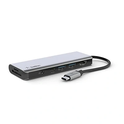Image de Adaptateur USB C Belkin multiport 7 en 1 Gris