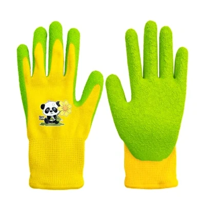 Afbeelding van QearSafety Tuinwerkhandschoenen voor kinderen van 3 tot 6 jaar, peuters, kleuterschool, antislip, beschermend, natuurlijke rubberen coating, doe het zelf (3 jaar)