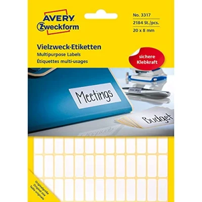 Afbeelding van Avery Etiketten Zweckform 18 X 12 Mm Papier Wit 2184 Stuks