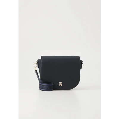 Afbeelding van Tommy Hilfiger Logotape Saddle BAG Schoudertas, Dames, Maat: One Size, Blue