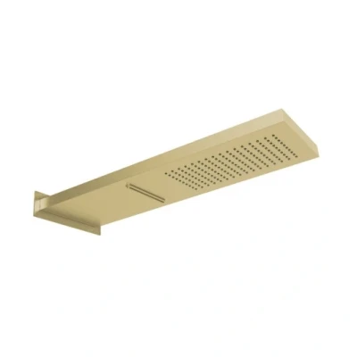 Afbeelding van SB Square 316 Regendouche met muuraansluiting en waterval douche PVD goud 1208955331