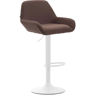 Afbeelding van Barkruk Mysen Stof Wit Frame Bruin