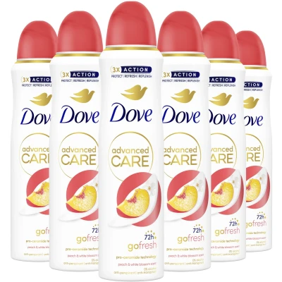 Afbeelding van 6x Dove Deodorant Spray Perzik 150 ml