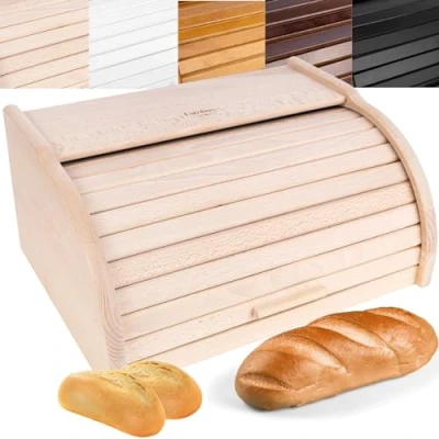 Afbeelding van Creative Home Houten Broodtrommel 40 x 27,5 18,5 cm Beukenhout