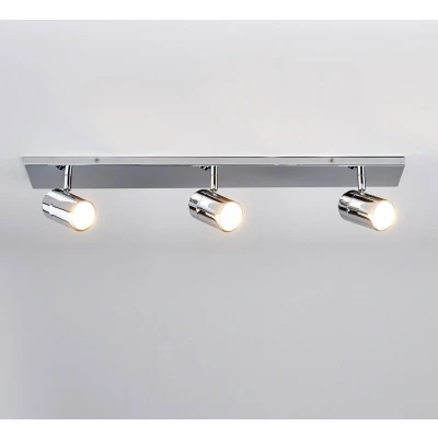 Afbeelding van Lindby Plafondlamp badkamer 3lichts metaal H: 11 cm GU10 chroom