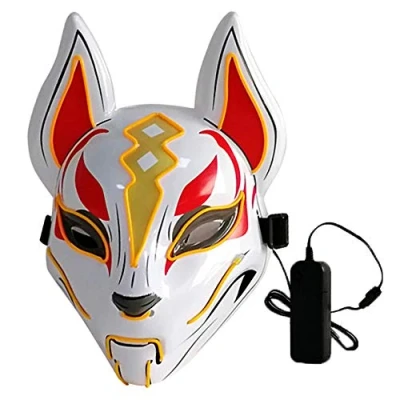 Afbeelding van Lixada Led lichtmasker, 10 kleuren, vos, voor feestjes, Halloween, cosplay