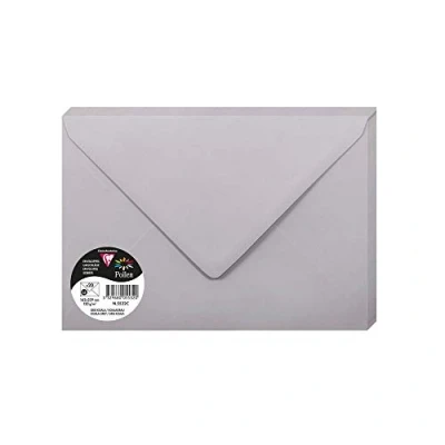 Afbeelding van Clairefontaine 10384C zakje met 5 afzonderlijke kaarten formaat 10,5 x 14,8 cm 210 g/m² kleur ivoorparel uitnodigingen voor evenementen en verspreking premium papier korrel