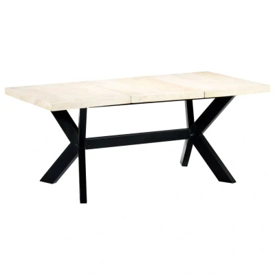 Afbeelding van Eettafel 180x90x75 cm massief mangohout wit