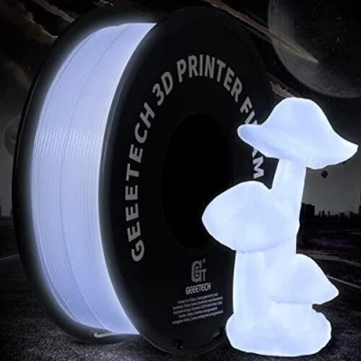 Afbeelding van GEEETECH PLA filament 1,75 mm, gloeit wit op in het donker, 3D printer 1 kg spoel