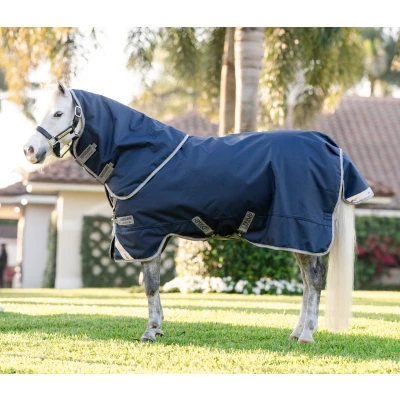 Image de Amigo Chemise Turnout 1200D Plus Pony 0g Marine/Gris Titane/ArgentVendu par Agradi