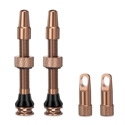 Afbeelding van HZJD Presta tubeless ventielen, 2 stuks, woestijn, stuurpen, geïntegreerd kernverwijderingsgereedschap (44 mm)
