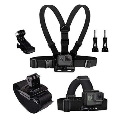 Afbeelding van Eyeon borstbandhouder, hoofdhouder hoofdband, polsband met J haak 3 in 1 accessoireset voor GoPro Hero 7/6/5/4/3, Xiaomi YI, SJCAM, Campark, Victure, Crosstour, Apeman camera