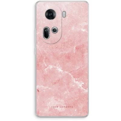 Afbeelding van Case Company® hoesje geschikt voor Oppo Reno 11 Roze marmer Soft Cover Telefoonhoesje Bescherming aan alle Kanten en Schermrand