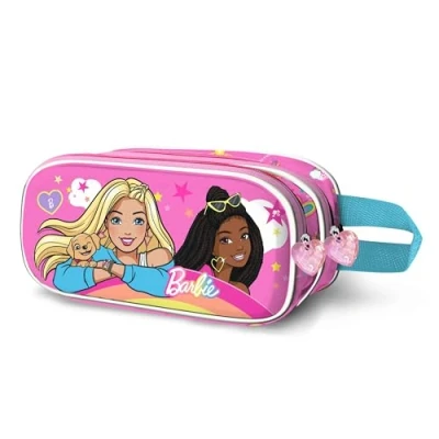 Afbeelding van Karactermania Barbie Rainbowy 3D Potloden Etui Dubbele Rits Pennenzak Tekenetui Roze