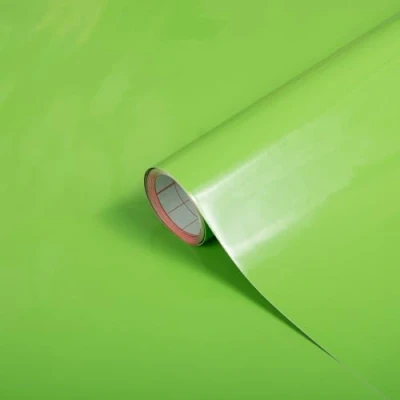 Afbeelding van d c fix Contactpapier om af te pellen en op plakken, appelgroen, glanzende zelfklevende folie, waterdicht afneembaar, decoratief vinyl voor keuken, toonbanken, kasten, 45 x 200 cm