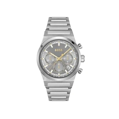 Afbeelding van BOSS Candor Horloge silvercoloured/grey, Heren, Maat: One Size, Silver coloured/grey