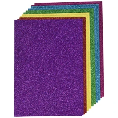Afbeelding van Rayher 67363000 glitterpapier, A5, 14,8 x 21 cm, 130 g/m², 12 vellen in 6 kleuren gesorteerd