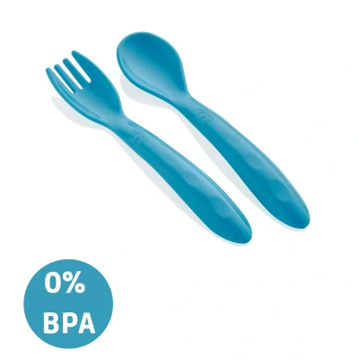 Afbeelding van Babyjem Baby Lepel &amp; Vork Blauw