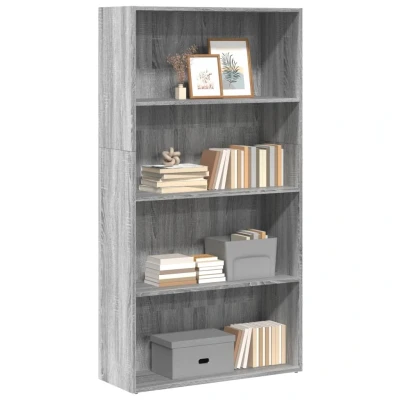 Afbeelding van vidaXL Boekenkast 80x30x152 cm bewerkt hout grijs sonoma eikenkleurig