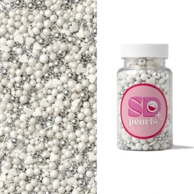 Afbeelding van SD Pearls Suikermix, eetbare decoratie met harten, parels en spetters voor Valentijnsdag, bruiloft, cupcakes cake, romantische taartdecoratie (mix &quot;Moment of la