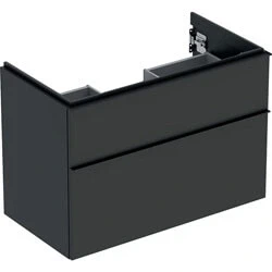 Afbeelding van Geberit iCon wastafelonderbouwkast met 2 schuifladen, lava mat 888 x