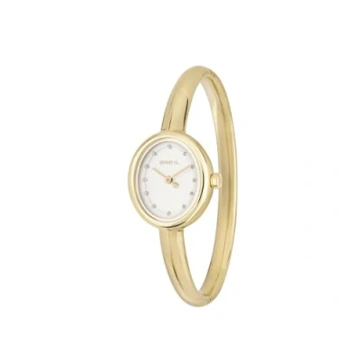 Afbeelding van Breil Dameshorloge HOOP Dameshorloge, monokleur zilveren wijzerplaat alleen tijd uurwerk 2 kwarts wijzers en gouden stalen armband TW2056, Modern