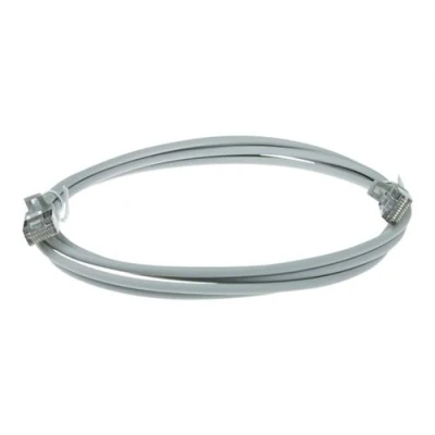 Image de ACT Cordon de raccordement RJ 45 (M) pour 25 cm 3.8 mm U / FTP (Paire torsadée blindée) CAT 6a sans crochet, moulé, bloqué gris, RAL 7035