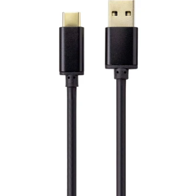 Afbeelding van Renkforce USB kabel 2.0 A stekker, C Stekker 1.80 m Zwart past op beide manieren RF 4547682