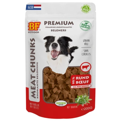Afbeelding van 12x BF Petfood Meat Chunks Rund Hert 200 gr