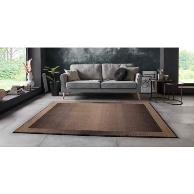 Afbeelding van Vloerkleed Retro Lijstmotief Gradient Bruin 80x250 Cm
