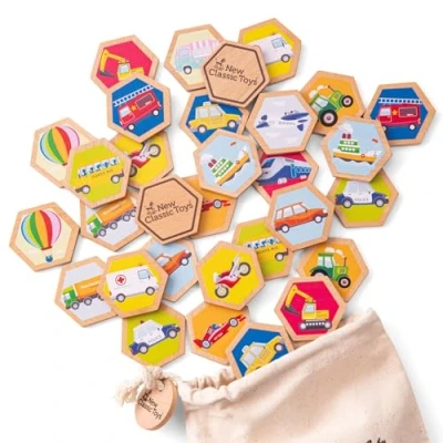Afbeelding van New Classic Toys Memory Game Voertuigen Inclusief Handige Opbergzak