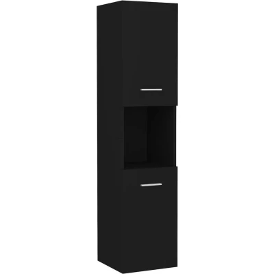 Afbeelding van Badkamerkast 30x30x130 cm bewerkt hout zwart