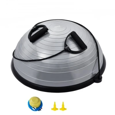 Image de VEVOR Demi Ballon Fitness d&#039;Équilibre 62 cm Bande de Résistance Gris