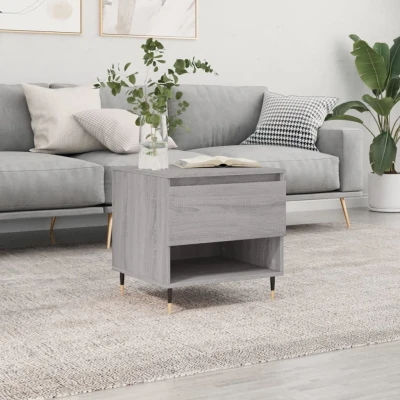 Afbeelding van Salontafel 50x46x50 cm bewerkt hout grijs sonoma eikenkleurig