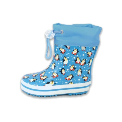 Afbeelding van Beck Warmfutter Pinguine Regenlaarzen voor kinderen, Maat: 27, Blau Natuurrubber