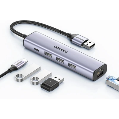 Afbeelding van UGREEN USB C 5 in 1 Hub Ingangen voor 3 A, en Ethernet