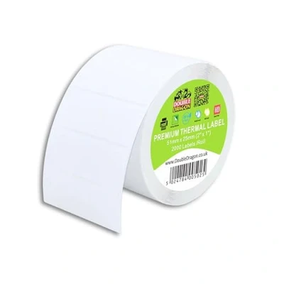 Afbeelding van Double Dragon, 2000 stuks directe thermische etiketten, 50 mm x 25 mm, witte stickers met hoogwaardige coating voor Zebra, Munbyn, Rollo, TSC, Toshiba, printer,