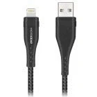 Afbeelding van MOJOGEAR Lightning naar USB kabel Extra Sterk nylon Geschikt voor iPhone 11/12/13/14 1,5 meter Zwart/Donkergrijs