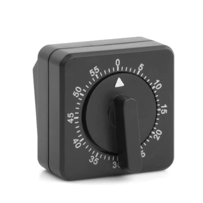 Afbeelding van Anseom Mechanische eierwekker, 60 minuten, keukenwekker met luid alarm voor sport en kantoor, praktische keukentimer, countdown, vierkante