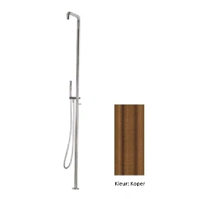 Afbeelding van Waterevolution Flow douchezuil met mengknop en handdouche Koper T147CPE