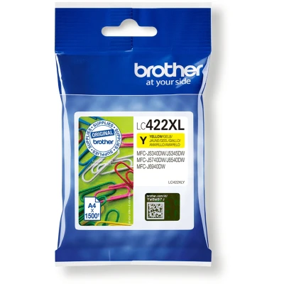 Afbeelding van Brother LC 422XLY Inktcartridge Geel Hoge capaciteit