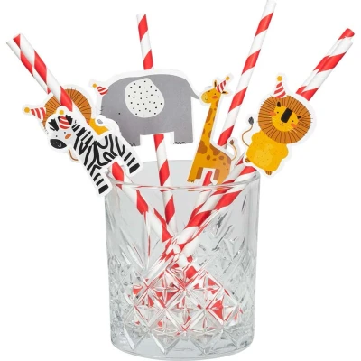 Afbeelding van Rietjes Safari Kids 6 stuks