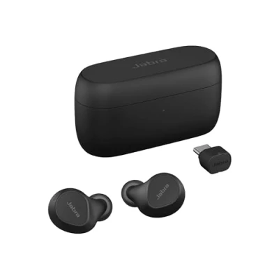 Afbeelding van Jabra Evolve2 Buds In Ear oordopjes Bluetooth Stereo Zwart Ruisonderdrukking (microfoon), Noise Cancelling Oplaadbox, Microfoon uitschakelbaar (mute), Inductie