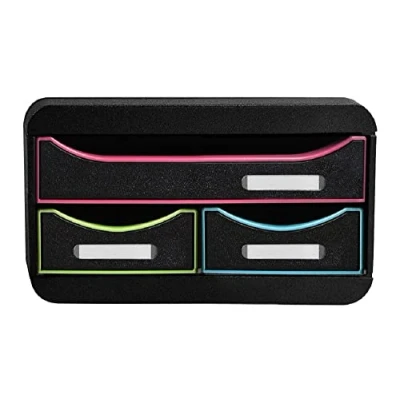 Image de Exacompta Set de tiroirs bureau Small Box Black Office 3 Noir