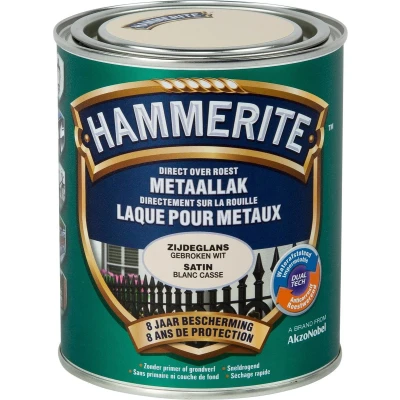 Afbeelding van Hammerite Metaallak Satin Gebroken Wit 0.75L