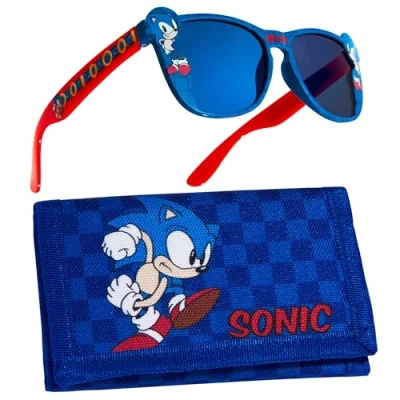 Afbeelding van Sonic the Hedgehog Zonnebrilset voor kinderen en portemonnee, Blauw