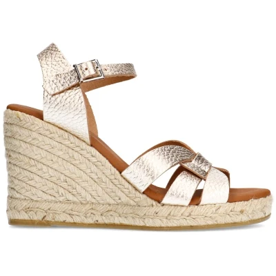 Afbeelding van Sacha Dames Gouden metallic sleehak sandalen Maat 36
