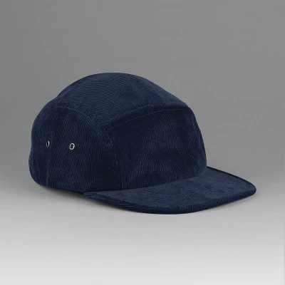 Afbeelding van Beechfield 5 panel camper pet van fluweel B679 Oxford Navy