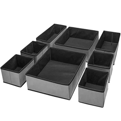 Afbeelding van Kledingkast, organizer, kledingopslag, opbergsysteem, lade, kleding, opvouwbare wasbare opbergdoos voor T shirt, jeans, overshirts, kleding (35 x 24 17 cm 7 vakken 6 set)